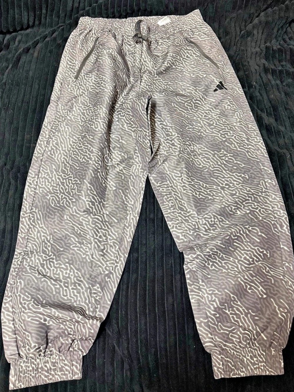 adidas Men's Abstract Track Pants in Gray & White